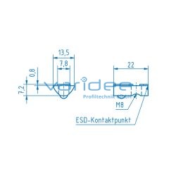 Nutenstein 8 St M8 mit Steg, ESD, verzinkt