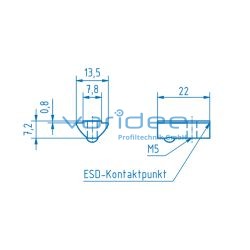 Nutenstein 8 St M5 mit Steg, ESD, verzinkt