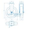 Bockrolle D125, Anschraubplatte