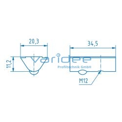 Nutenstein 12 St M12 mit Steg, verzinkt