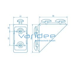 Quick-Winkel 8 80x80 Al, ESD