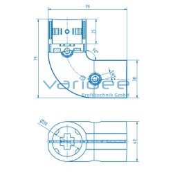 Stoßverbinder D30-90° R25 Al