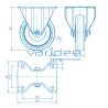 Bockrolle D125, Anschraubplatte 140x110
