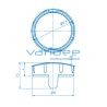 Abdeckkappe D30 gewölbt R15, grau